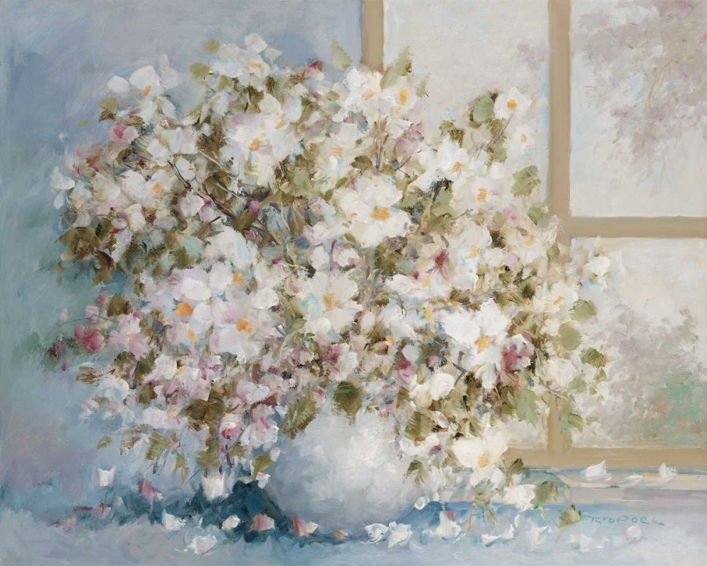 White flowers in vase art print by Theo van de Poel for $57.95 CAD