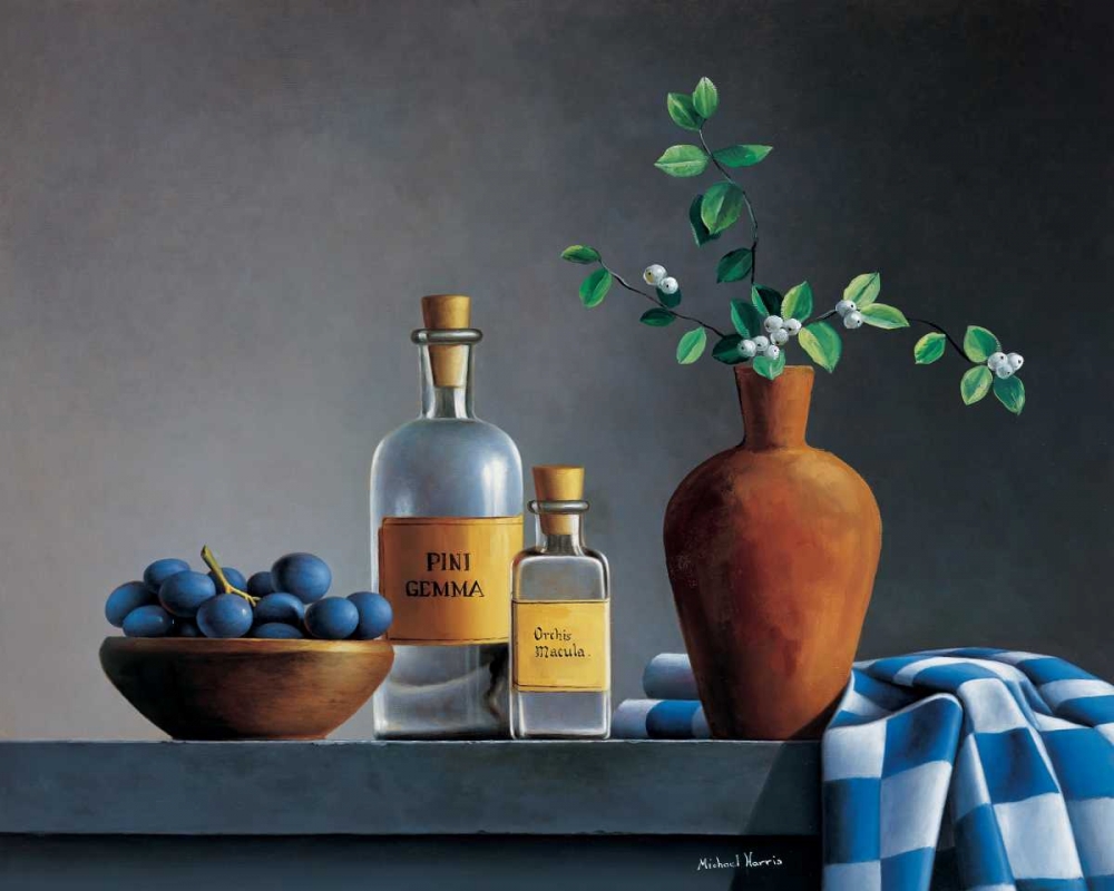 Stillife with bottles art print by Michael Harris for $57.95 CAD