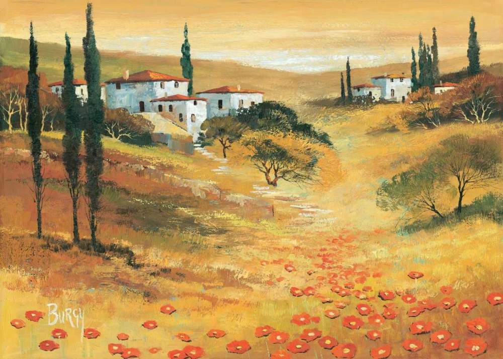 Poppies in Tuscany I art print by Burgy for $57.95 CAD