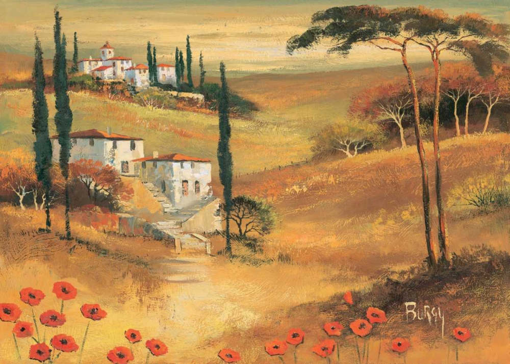 Poppies in Tuscany II art print by Burgy for $57.95 CAD