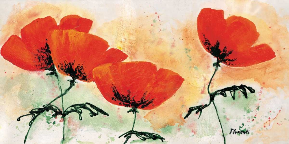 Poppies on ricepaper I art print by Isa Florenti for $57.95 CAD