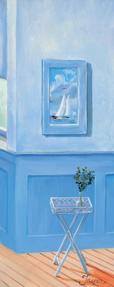 Bathroom in blue III art print by Jasper for $57.95 CAD