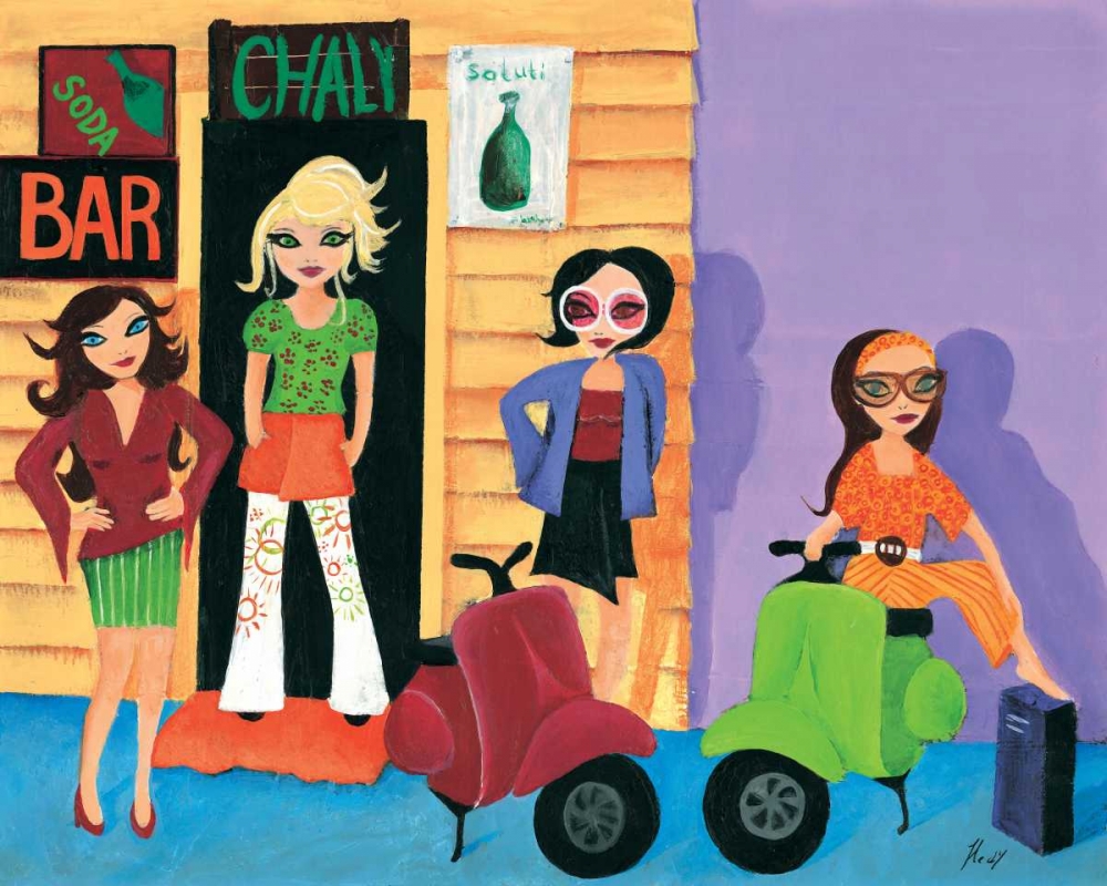 Scooter fun I art print by Hedy for $57.95 CAD
