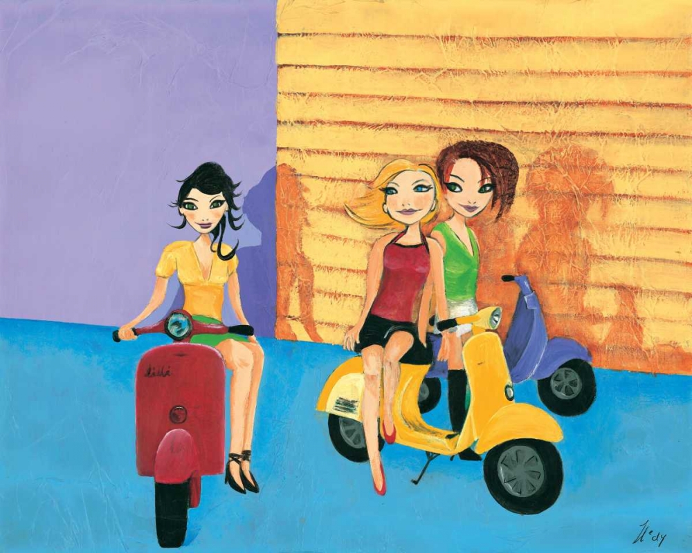 Scooter fun II art print by Hedy for $57.95 CAD