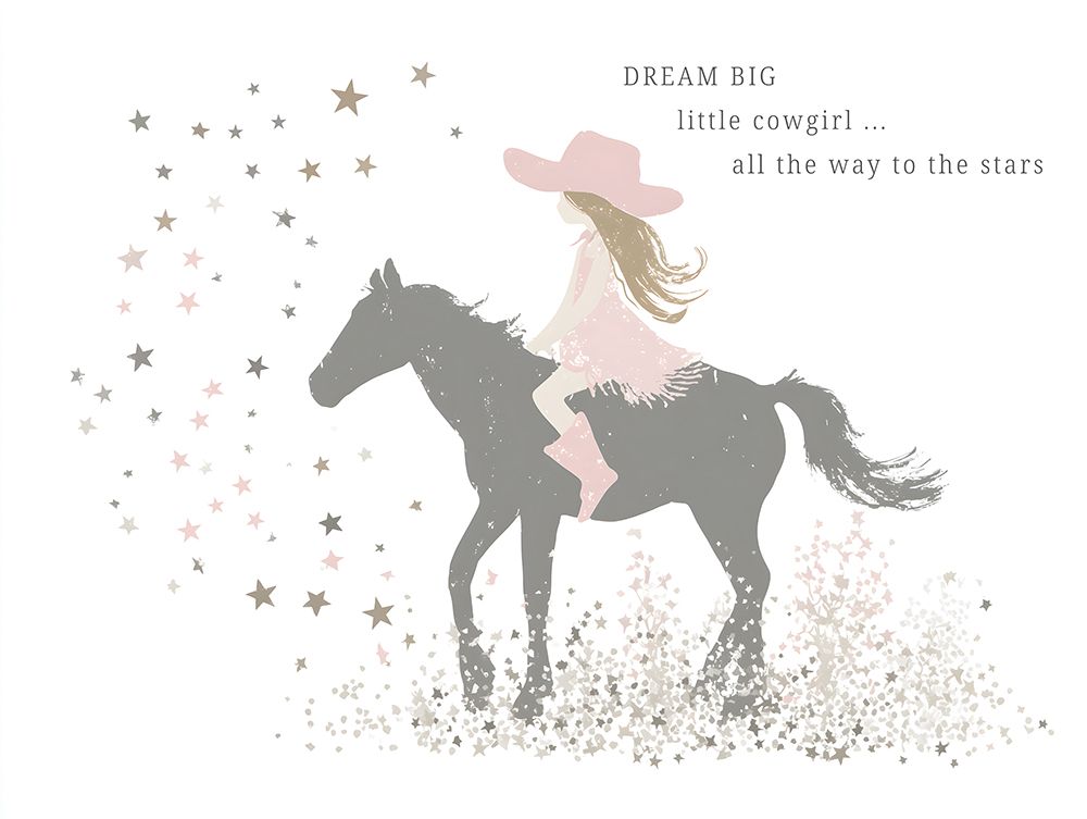 Dream Big Little Cowgirl art print by Acorn And Ivory Designs for $57.95 CAD
