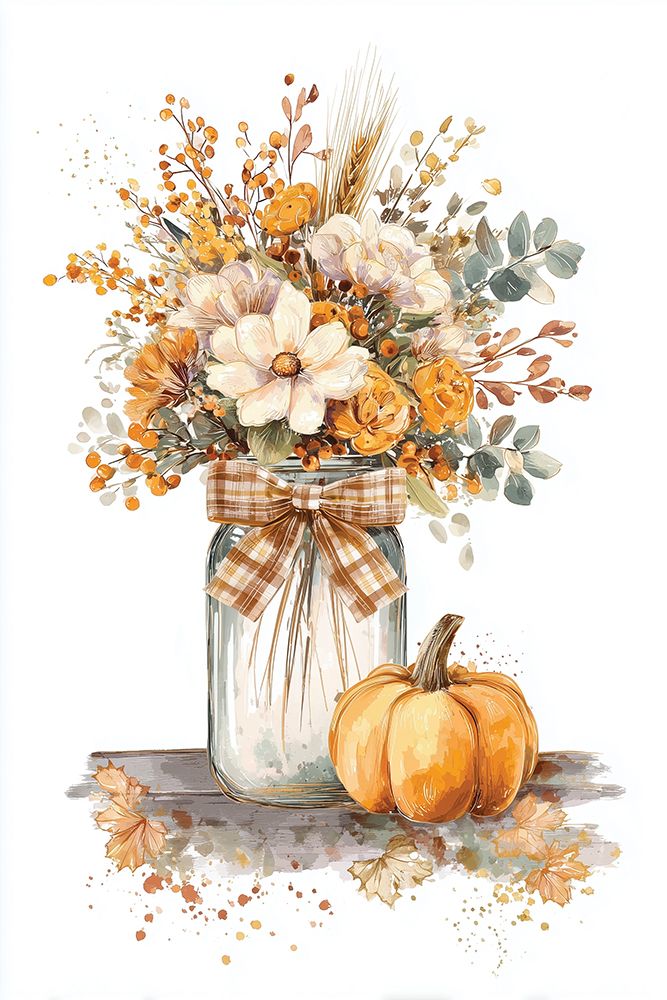 Fun Fall Floral art print by Acorn And Ivory Designs for $57.95 CAD