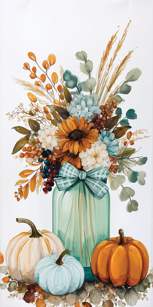 Happy Fall Floral art print by Acorn And Ivory Designs for $57.95 CAD