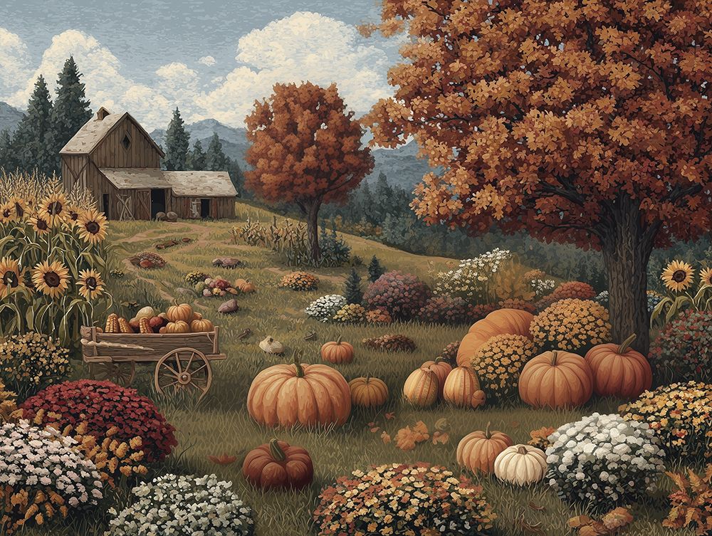 Fall on the Farm art print by Acorn And Ivory Designs for $57.95 CAD