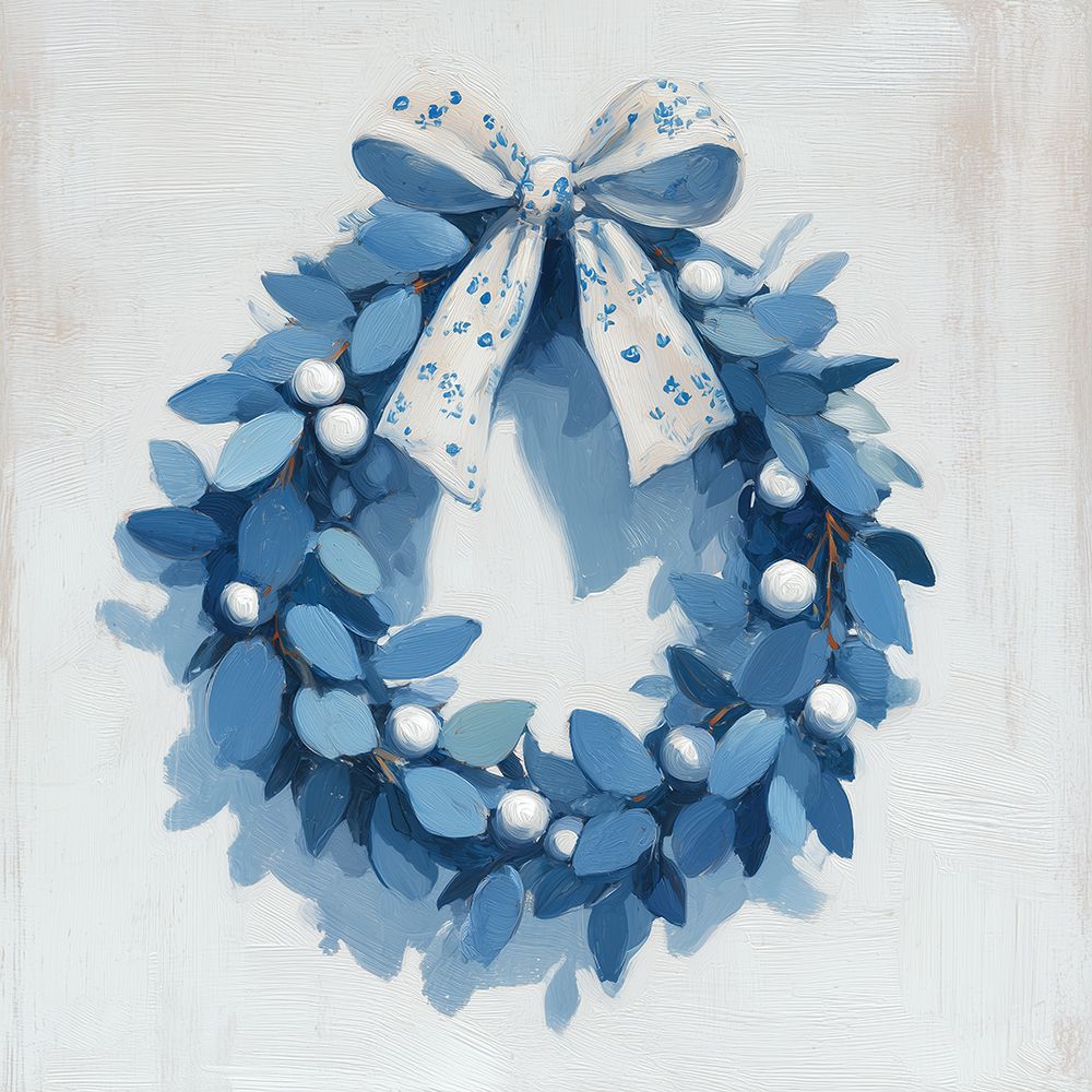 Winter Blue Wreath art print by Acorn And Ivory Designs for $57.95 CAD