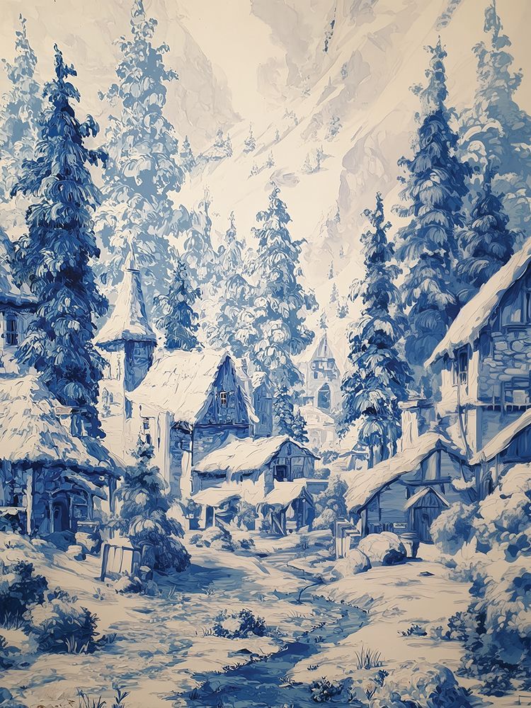 Winter Village art print by Acorn And Ivory Designs for $57.95 CAD