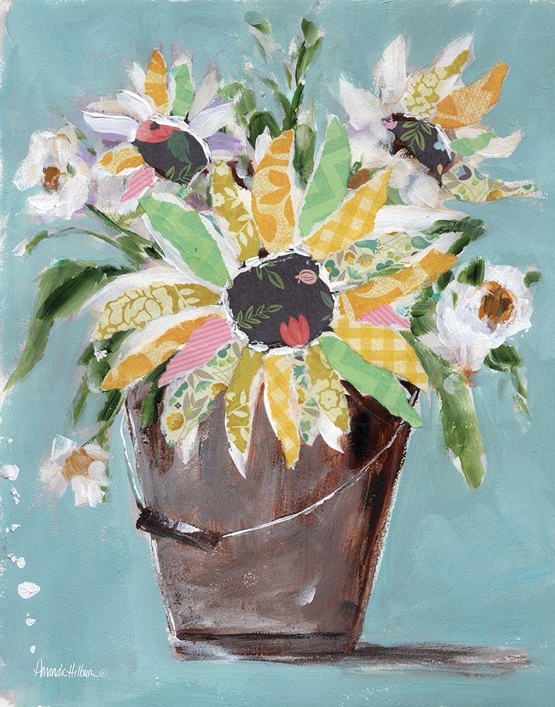 Sunshine Collage Sunflowers art print by Amanda Hilburn for $57.95 CAD