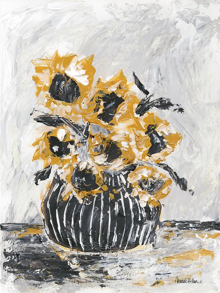 Sunflowers and Stripes II art print by Amanda Hilburn for $57.95 CAD