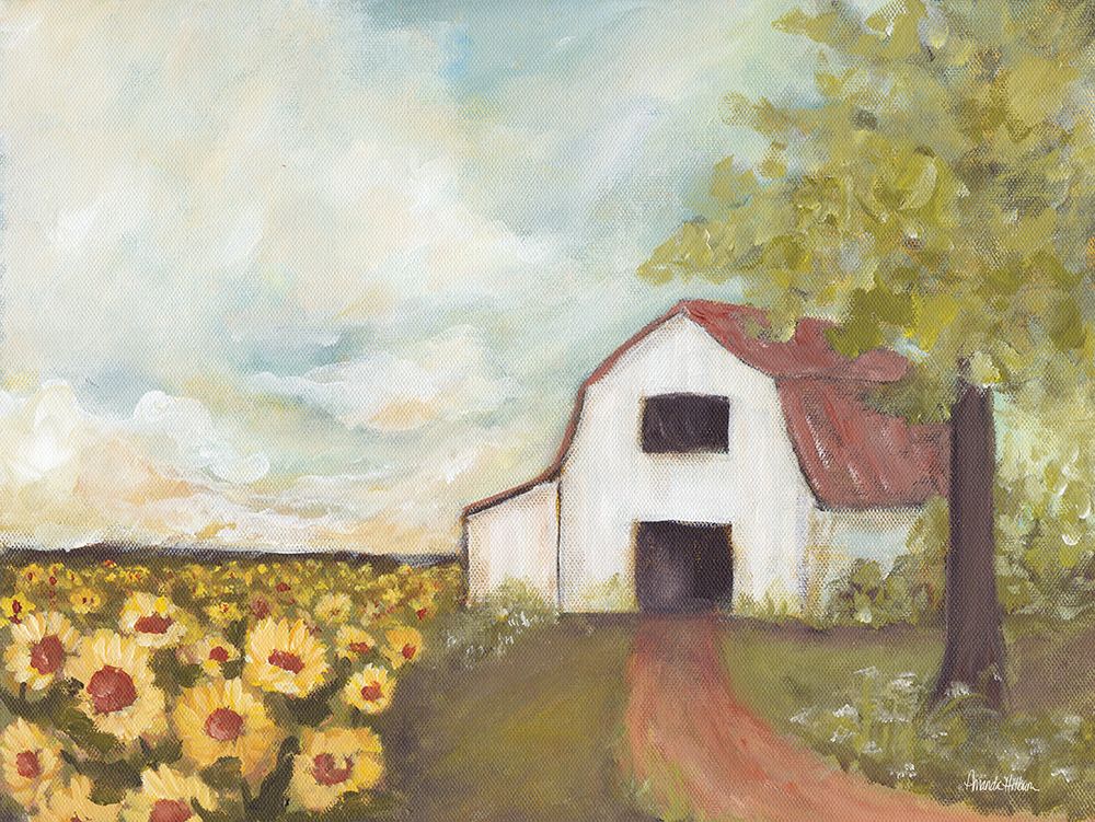 Sunflower Barn art print by Amanda Hilburn for $57.95 CAD
