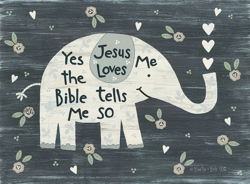 Jesus Loves Me Elephant art print by Annie LaPoint for $57.95 CAD