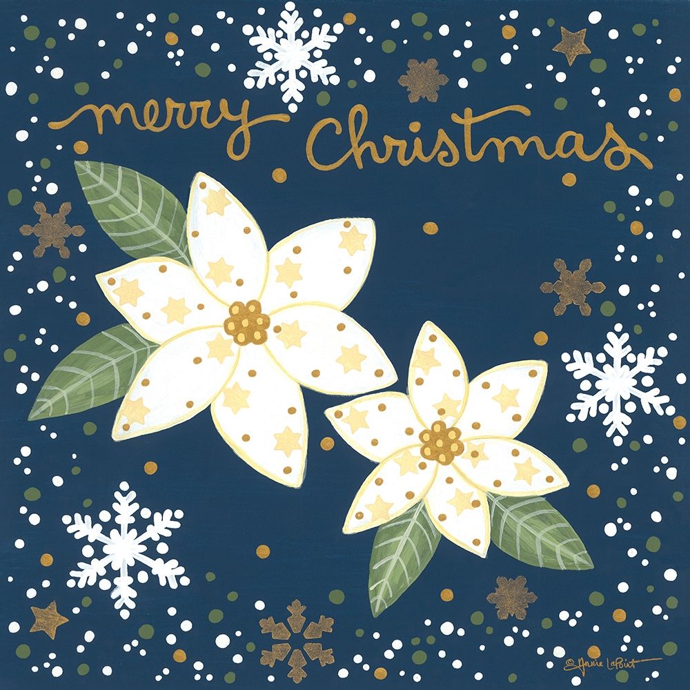 Silent Night Poinsettias art print by Annie LaPoint for $57.95 CAD