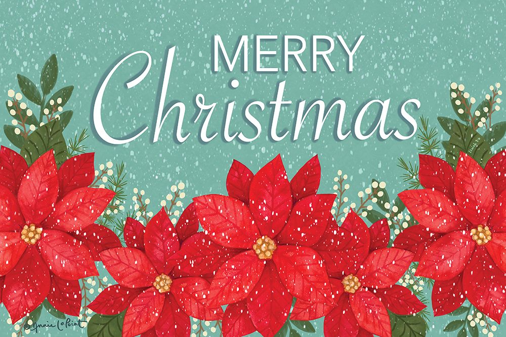 Merry Christmas Poinsettias II art print by Annie LaPoint for $57.95 CAD