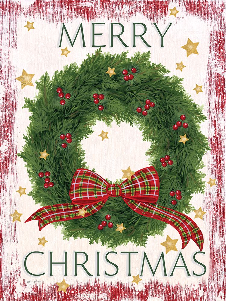Merry Christmas Wreath art print by Annie LaPoint for $57.95 CAD