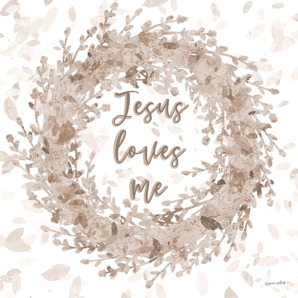 Jesus Loves Me Wreath art print by Annie LaPoint for $57.95 CAD