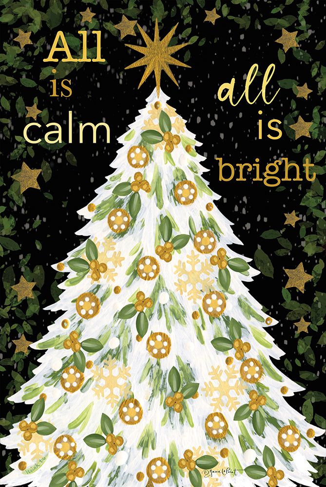 All is Calm Christmas Tree art print by Annie LaPoint for $57.95 CAD