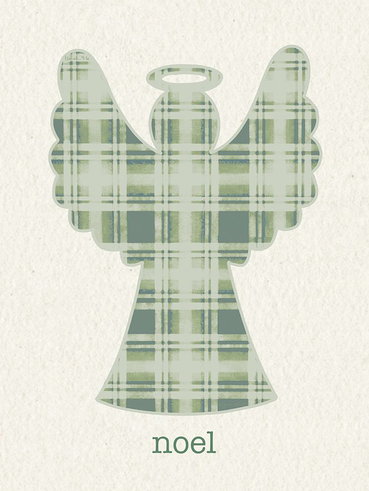 Plaid Christmas Angel art print by Annie LaPoint for $57.95 CAD