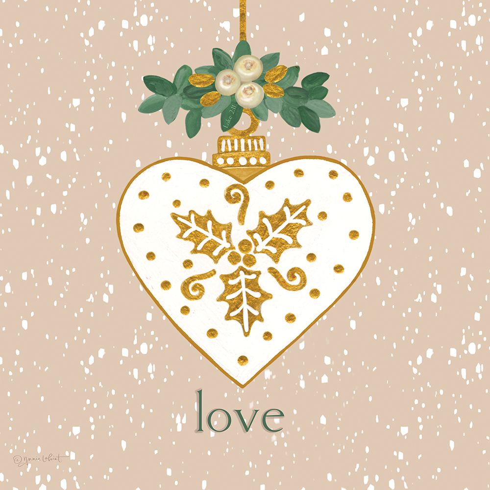 Snowy Love Ornament art print by Annie LaPoint for $57.95 CAD