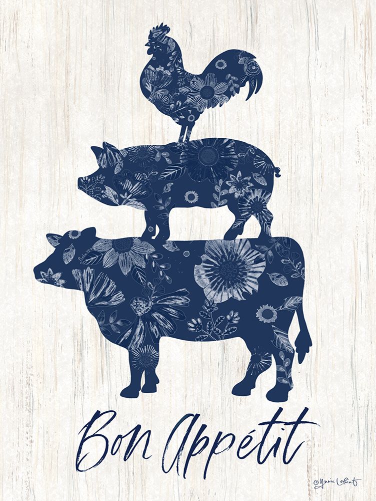 Bon Appetit Farm Animal Stack art print by Annie LaPoint for $57.95 CAD