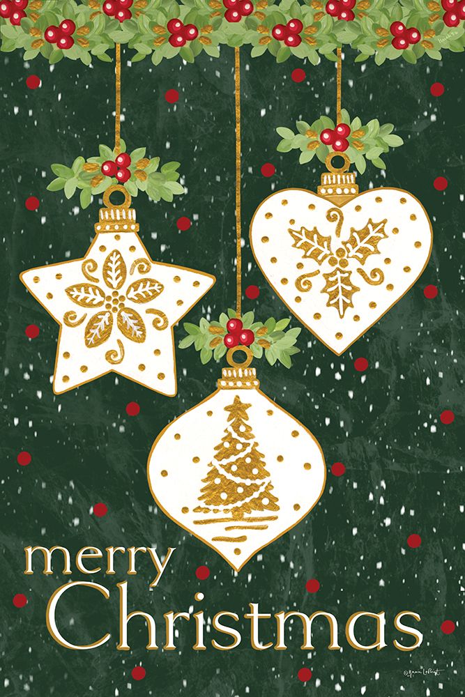 Merry Christmas Ornaments art print by Annie LaPoint for $57.95 CAD