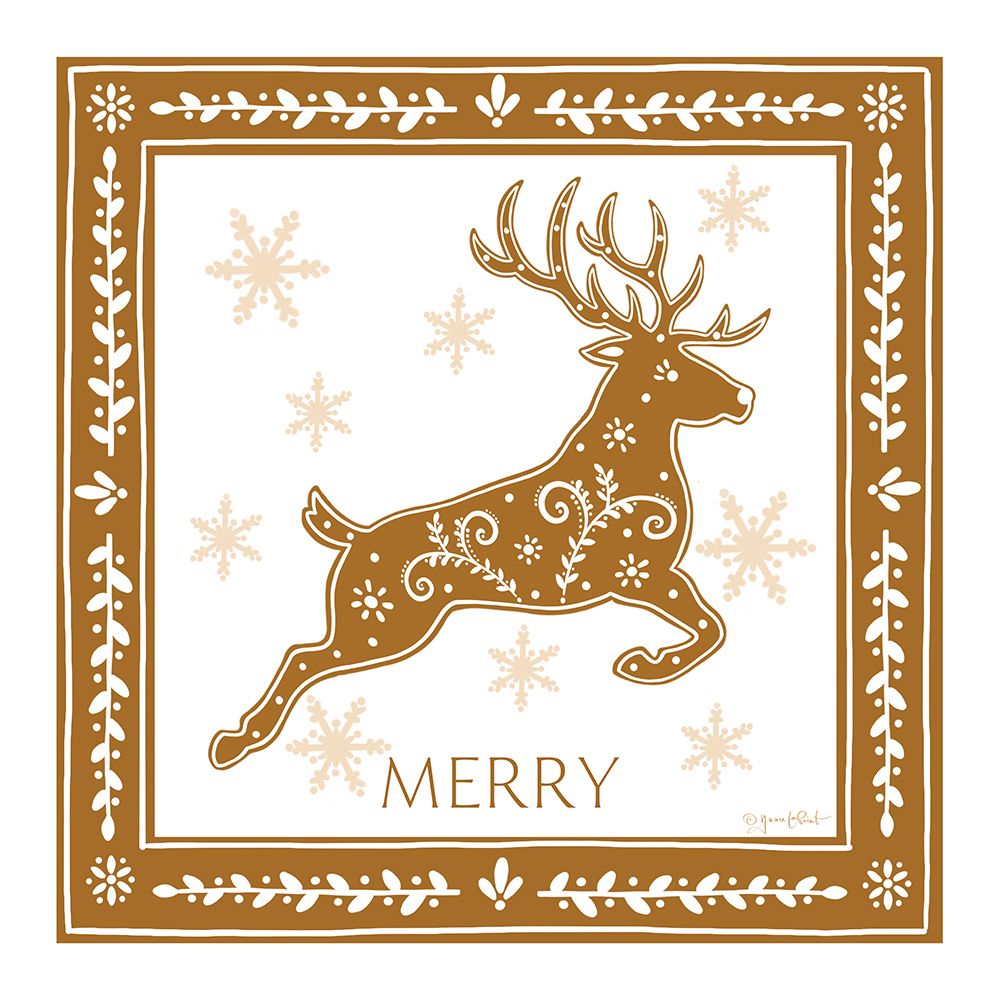 Gingerbread Reindeer art print by Annie LaPoint for $57.95 CAD