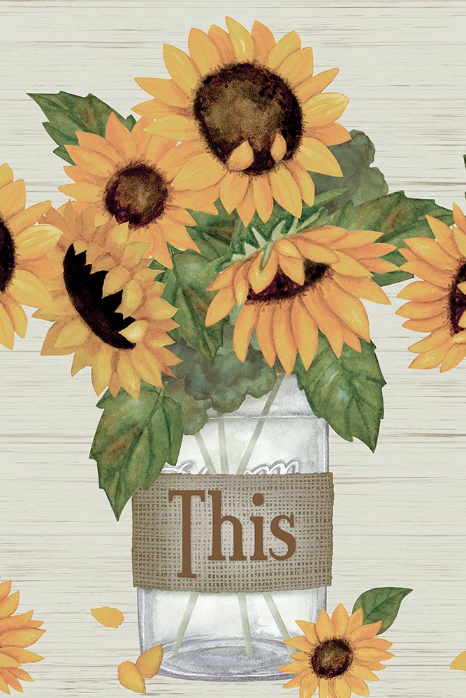 Bless This Home Sunflower Triptych II art print by Annie LaPoint for $57.95 CAD