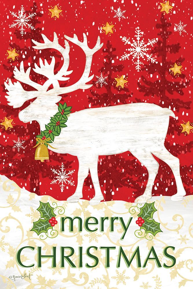 Merry Christmas Reindeer art print by Annie LaPoint for $57.95 CAD
