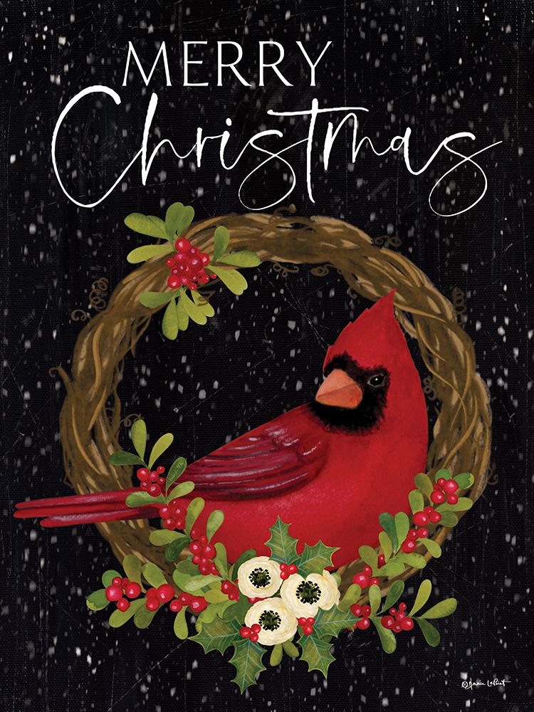Merry Christmas Cardinal art print by Annie LaPoint for $57.95 CAD