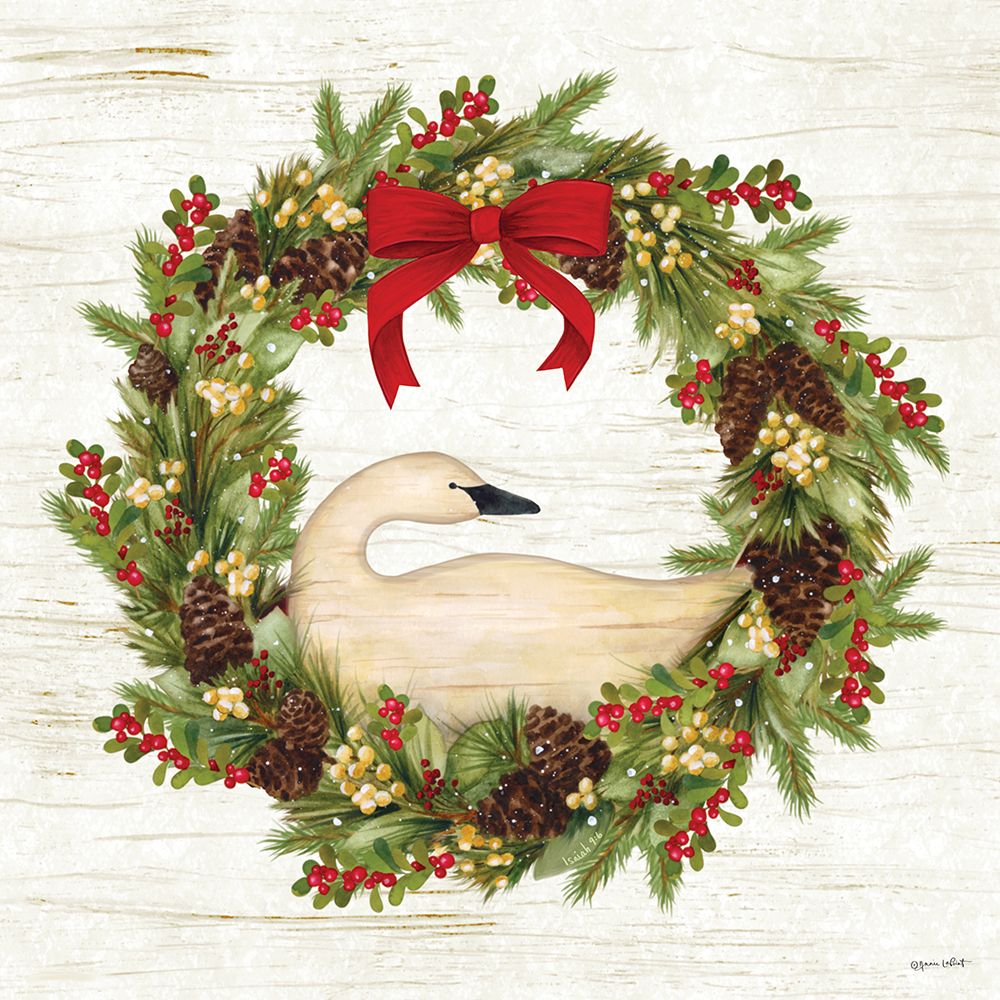 Christmas Goose Wreath art print by Annie LaPoint for $57.95 CAD