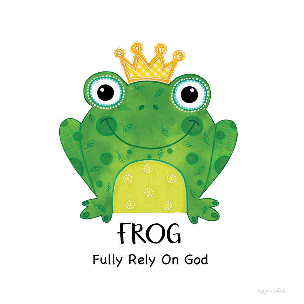 Fully Rely on God Frog art print by Annie LaPoint for $57.95 CAD