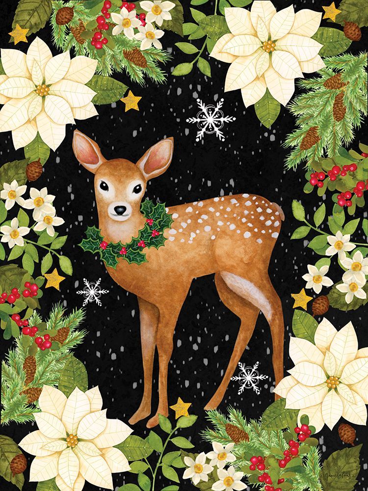 Baby Christmas Deer art print by Annie LaPoint for $57.95 CAD