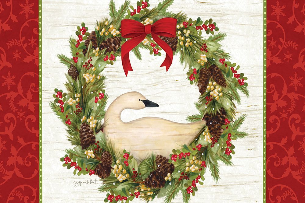 Christmas Goose Wreath art print by Annie LaPoint for $57.95 CAD