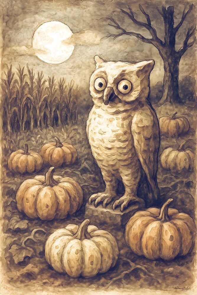 Harvest Moon Hoot art print by Anthony Smith for $57.95 CAD