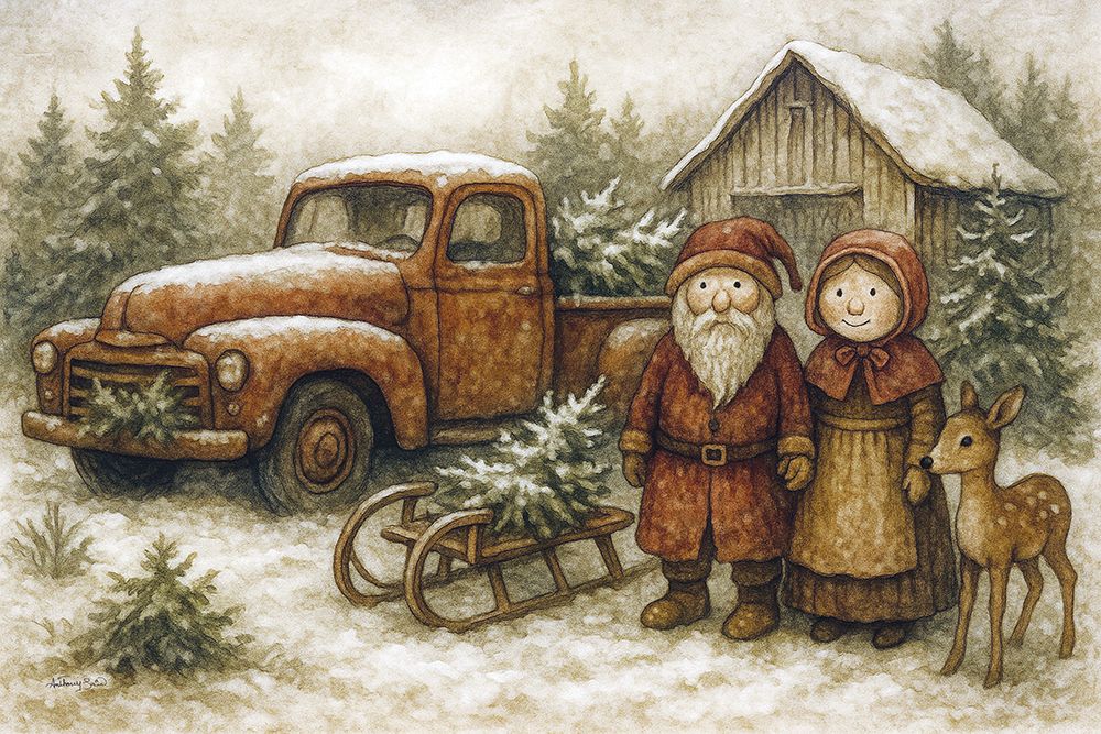 Old-Fashioned Christmas art print by Anthony Smith for $57.95 CAD