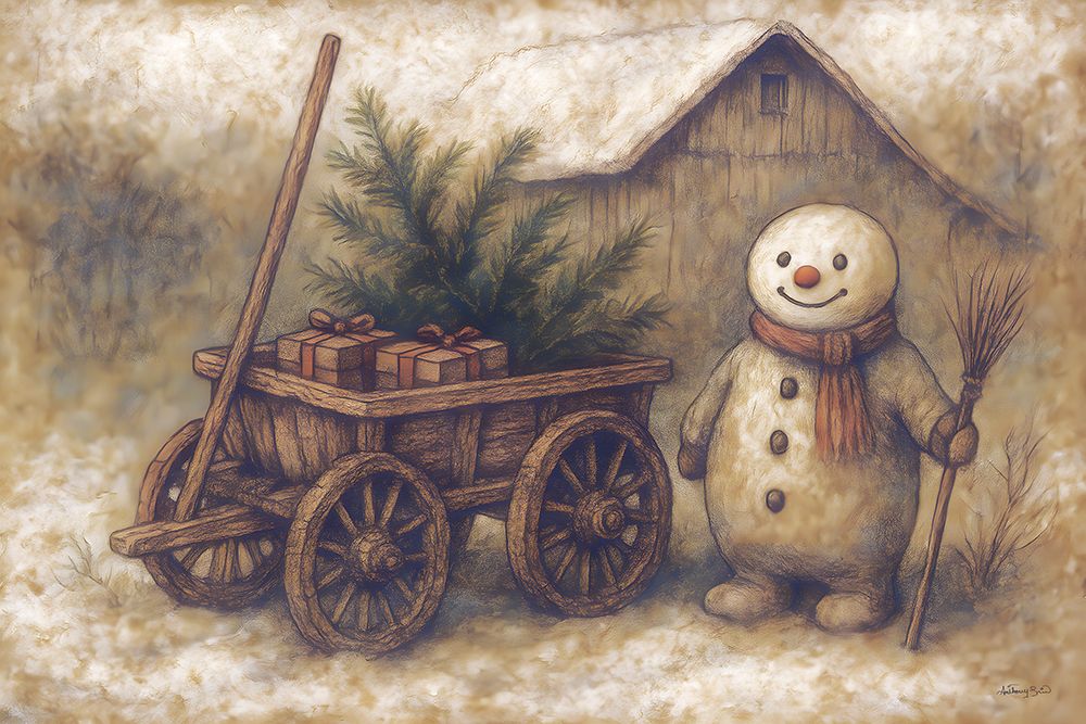 Vintage Snowman art print by Anthony Smith for $57.95 CAD