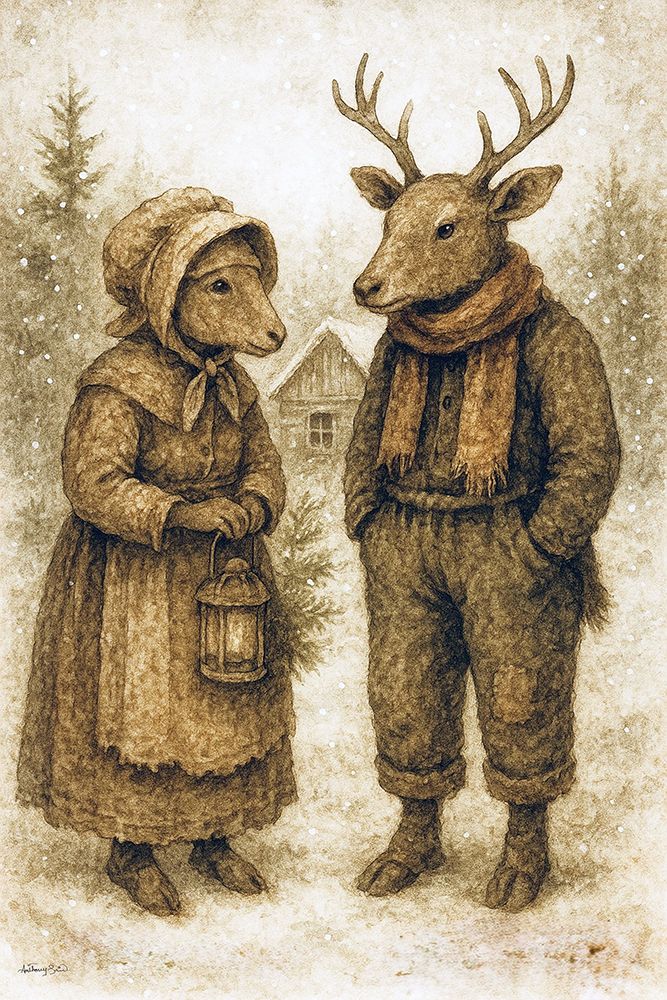 Deer Folk art print by Anthony Smith for $57.95 CAD
