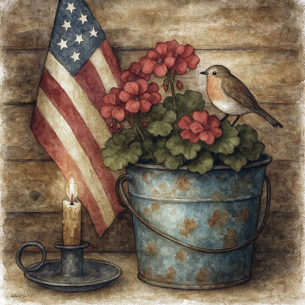 Patriotic Perch art print by Anthony Smith for $57.95 CAD