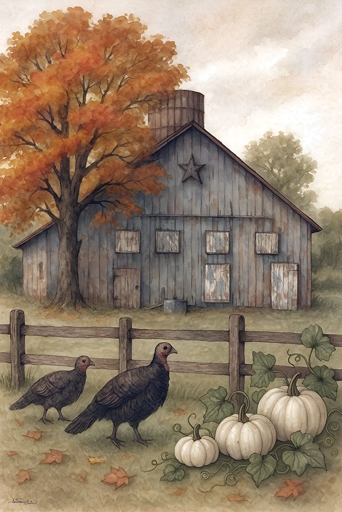 Turkeys in Autumn art print by Anthony Smith for $57.95 CAD