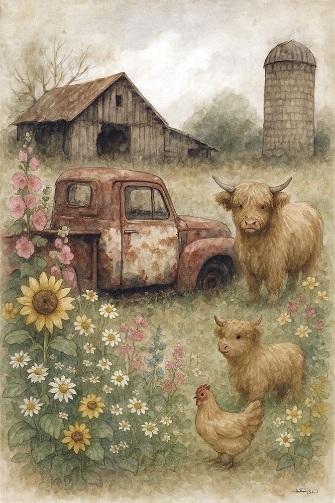 Farmyard Friends art print by Anthony Smith for $57.95 CAD