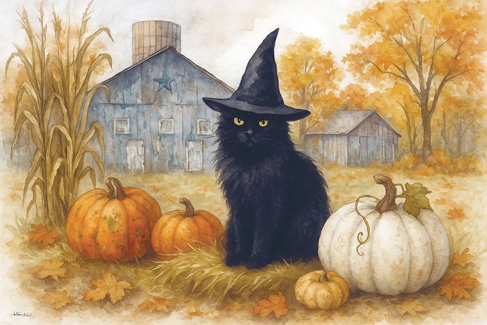 Tuna the Witch Cat art print by Anthony Smith for $57.95 CAD
