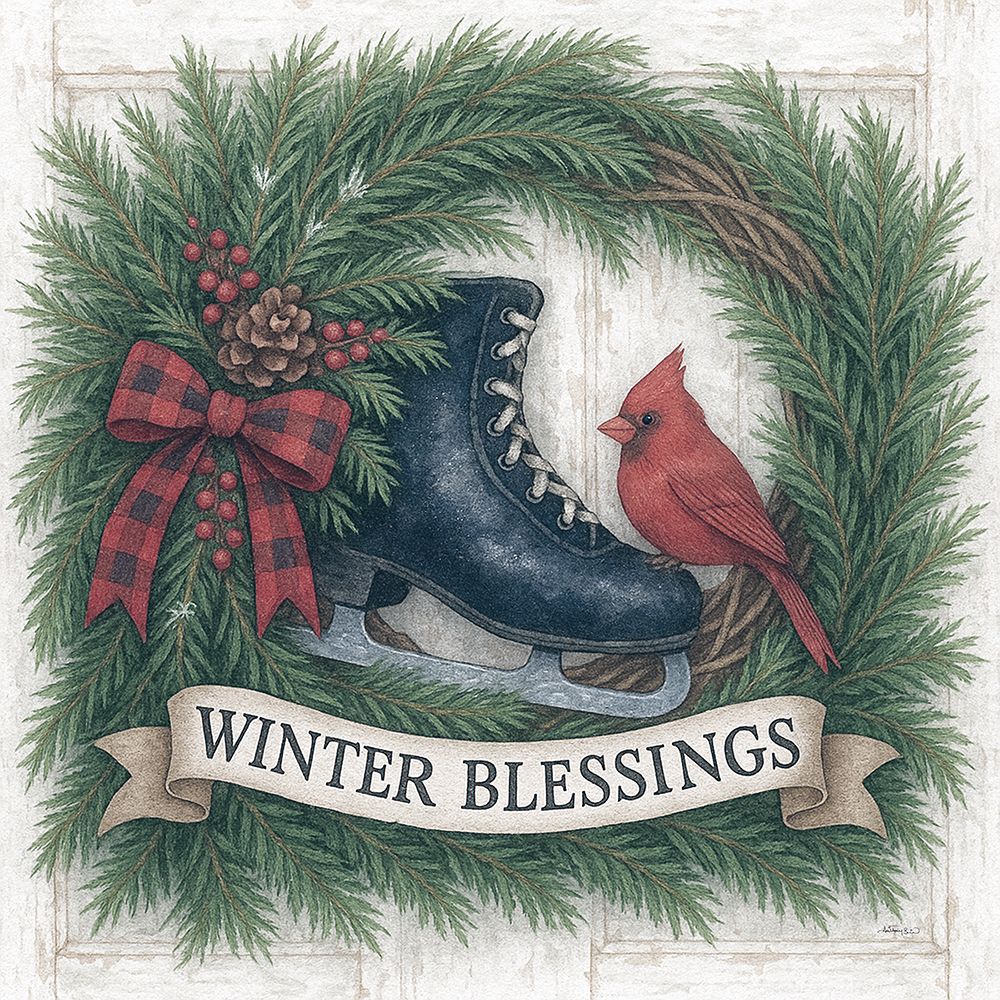 Winter Blessings Wreath art print by Anthony Smith for $57.95 CAD