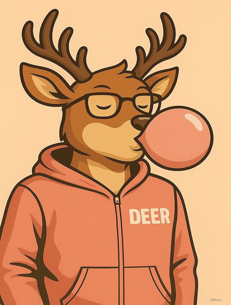 Holiday Hipsters - Deer art print by Anthony Smith for $57.95 CAD