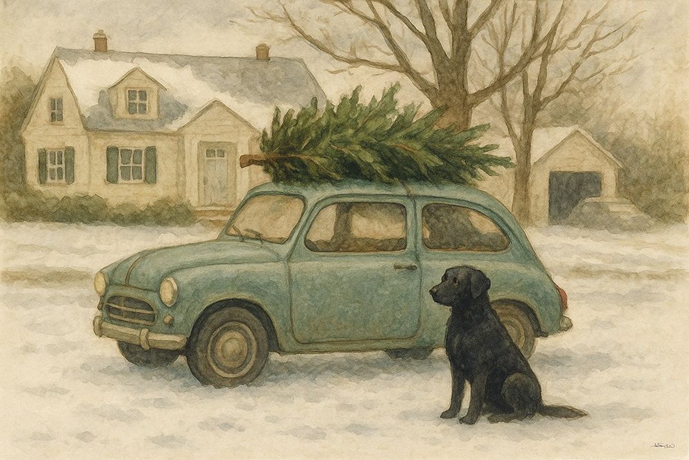 Bringing Home the Tree art print by Anthony Smith for $57.95 CAD
