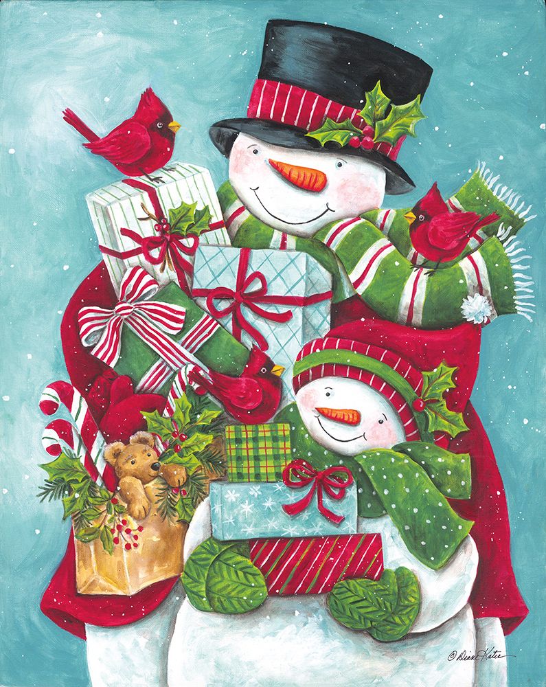 Snow Family Christmas Shopping art print by Diane Kater for $57.95 CAD