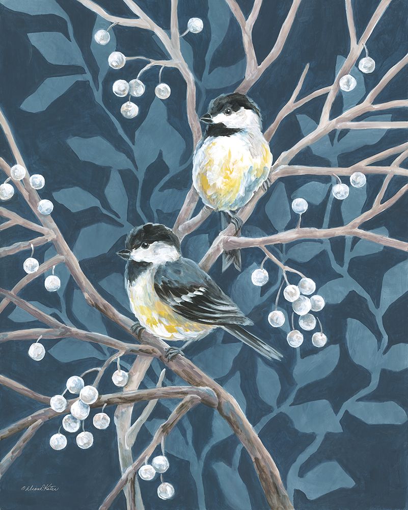 Chickadees and Berries art print by Diane Kater for $57.95 CAD