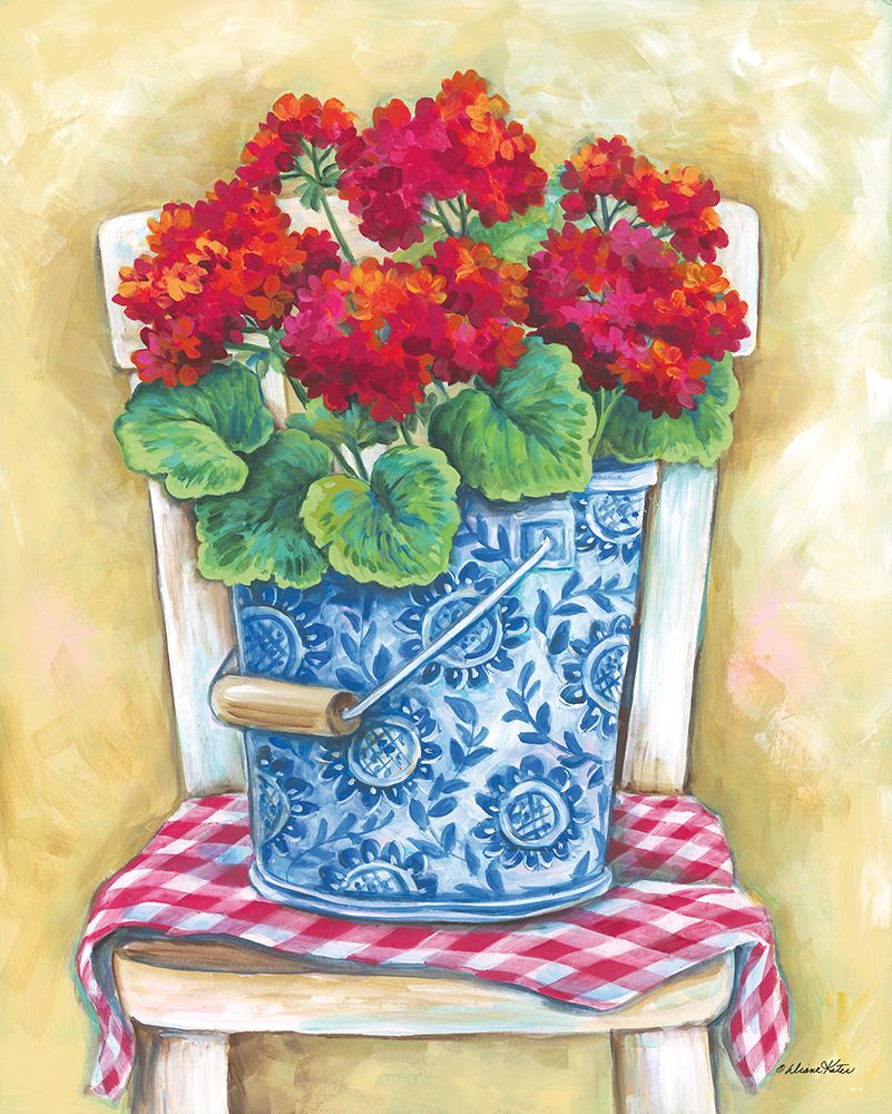 Pail of Geraniums art print by Diane Kater for $57.95 CAD