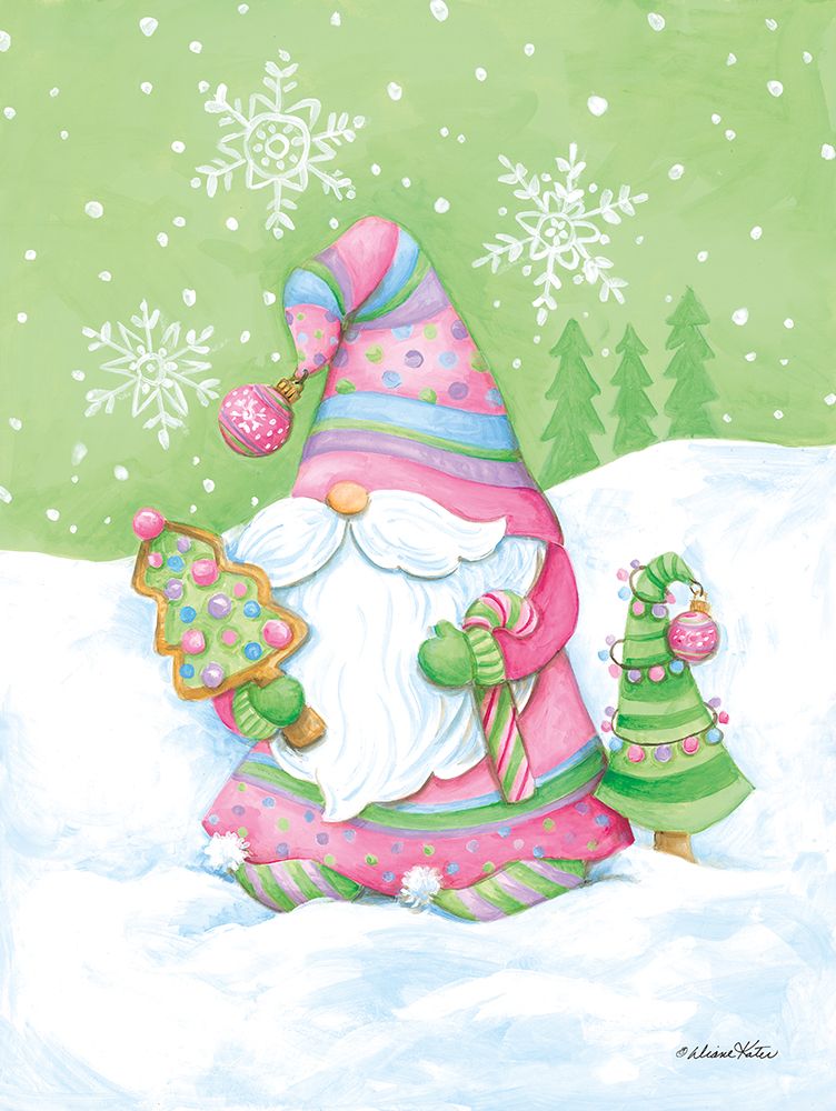Pastel Christmas Gnome art print by Diane Kater for $57.95 CAD